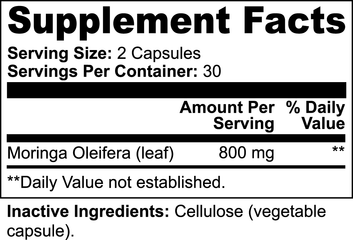 MagicGreens Moringa Capsules | 100% Pure Moringa Oleifera Leaf Powder Supplement 800mg | Supplement, Rich In Calcium | Vitamin Powerhouse | 60 Capsules